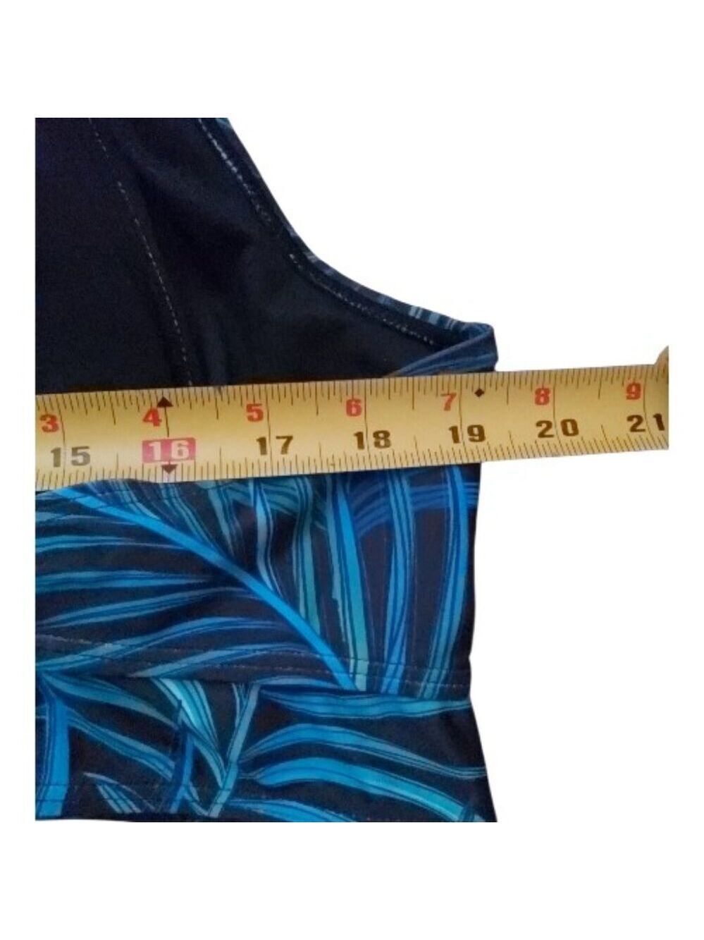 Hanna Nikole Black Floral Bikini Top 20W Plus Size Adjustable Straps Tie Closure - Picture 3 of 5